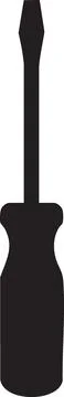 Flathead Screwdriver Silhouette Icon Stock Illustration