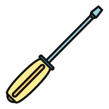 Flathead screwdriver tool for construction and repair work 스톡 일러스트