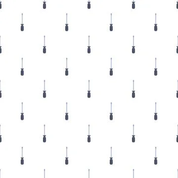 Flathead screwdriver tools seamless pattern repeating background Stock Illustration