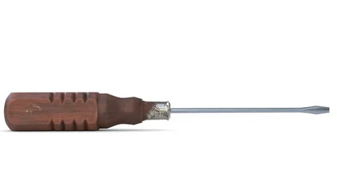 Flathead Screwdriver on white background Stock Footage 318362952
