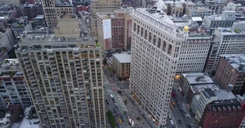 Flatiron Building and Surrounding Streets in New York City Video stock 75398448