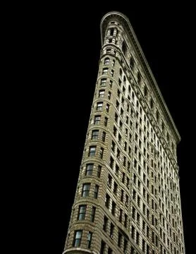 Flatiron building on black Stock-Fotos