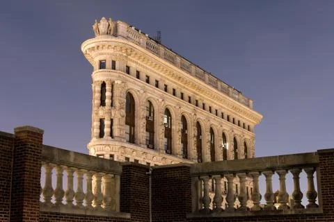 Flatiron Building at Night Stock Photos