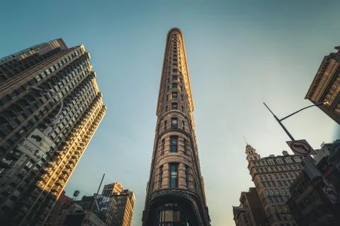 Flatiron Building at Sunset Stock Photos