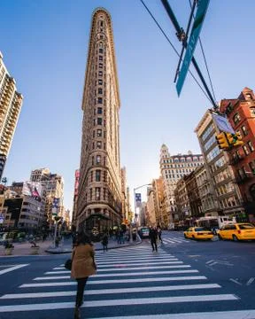 Flatiron building at sunset Stock Photos