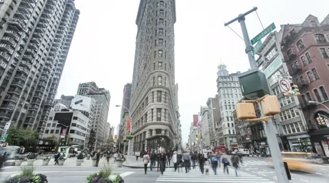 Flatiron Building Time Lapse 4K &amp; HD Stock Footage 56739288