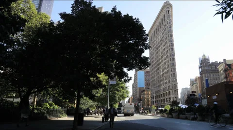 Flatiron Building Time Lapse Stock Footage 34036219