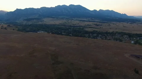 Flatirons Drone Shot Tilting Stock Footage 67366423