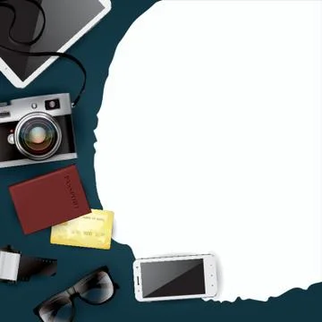 Flatlay of Accessories And Copyspace Stock Illustration