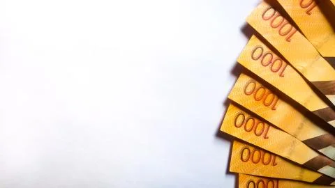 Flatlay of the Back Side of Several 1000 Kenya Banknotes Stock Photos