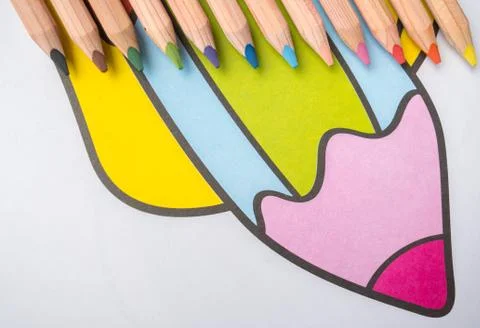 Flatlay crayons 写真素材