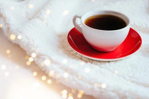 Flatlay with cup of coffee Stock Photos