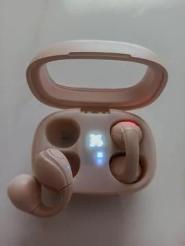 Flatlay flat earphone Stock Photos