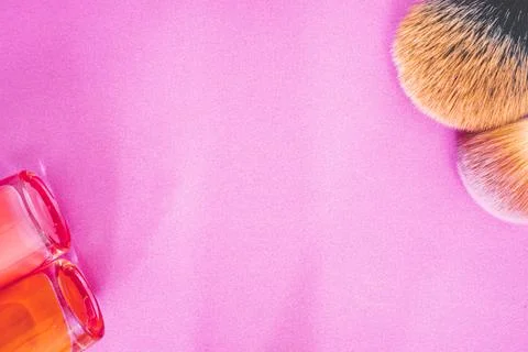 Flatlay of make up and beauty products Stock Photos