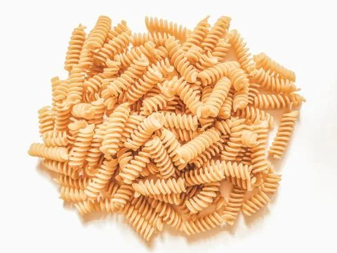 Flatlay raw pasta isolated on white background. Food photography Flatlay raw Stock Photos
