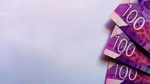 Flatlay of three 100 Kenya Banknotes Stock Photos