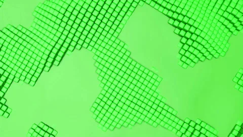 Flatness of the green cubic figures quickly distorts the undulating distortions. Stock Footage 95412698