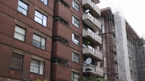 Flats in London - wide shot Stock Footage 109053353