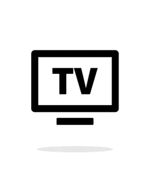 Flatscreen TV simple icon on white background Stock Illustration