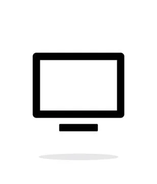 Flatscreen TV simple icon on white background Stock Illustration