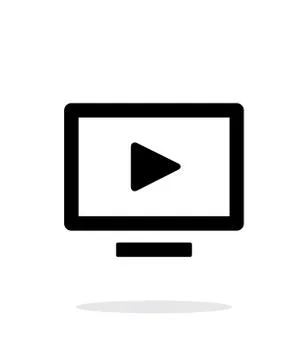Flatscreen TV simple icon on white background Stock Illustration