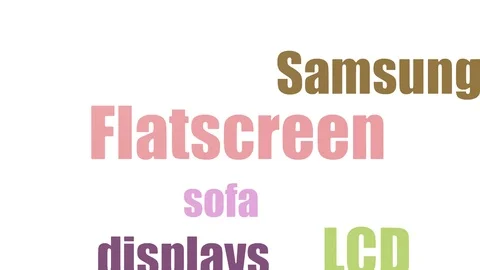 Flatscreen Word Cloud Animated On White Background Stock Footage 107232049