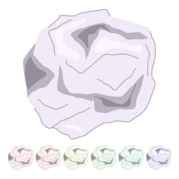 Flatten crumpled paper balls vector cartoon graphic Illustrazione stock