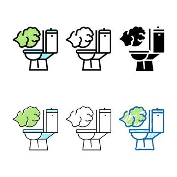 Flatulence digestion system color icon vector variants Stock Illustration