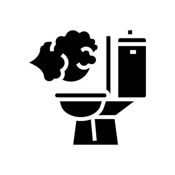 Flatulence digestion system glyph icon vector illustration Illustrazione stock