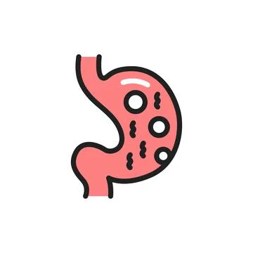 Flatulence line icon. Isolated vector element. Stock Illustration