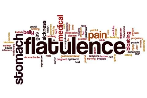 Flatulence word cloud concept Stock Illustration