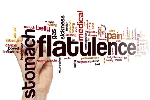 Flatulence word cloud concept Stock Illustration