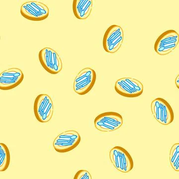 Flatware restaurant equipment isometric icon seamless pattern Stock Illustration