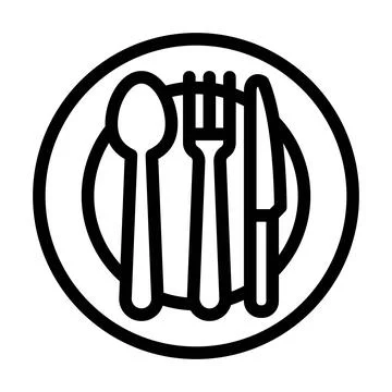 Flatware restaurant equipment line icon vector illustration Stock Illustration