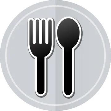 Flatware sticker icon Stock Illustration