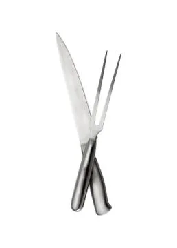 Flatware on white background. Fork and knife. Stock Photos