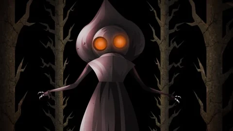 Flatwoods monster walking through a dark forest at night Stock-Footage 342363859