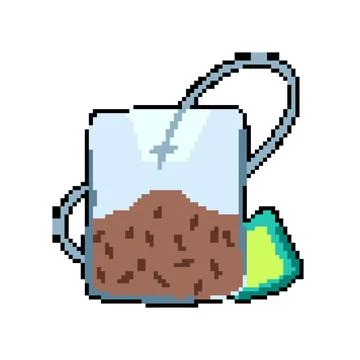Flavor teabag pixel art vector illustration Stock Illustration