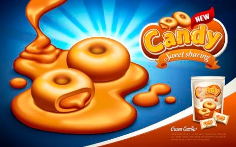 Flavored candy ad Ilustración de archivo