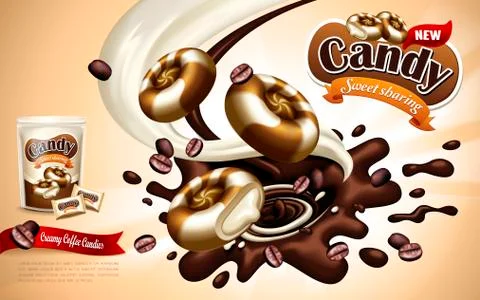 Flavored candy ad Stock Illustration