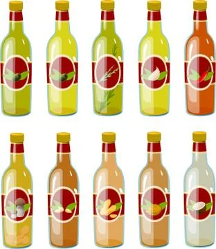 Flavored cooking oils Stock Illustration