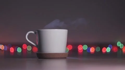 Flavored mulled wine in a white cup for Christmas Video stock 99600041