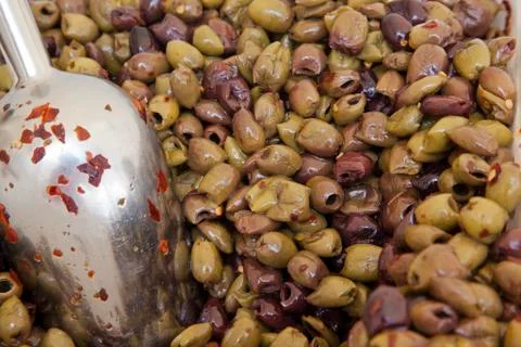 Flavored olives Fotos de archivo