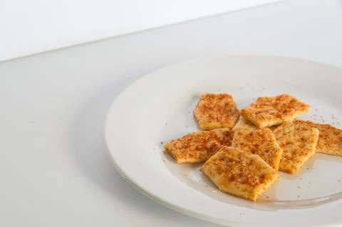 Flavoured biscuits on a plate Stock Photos