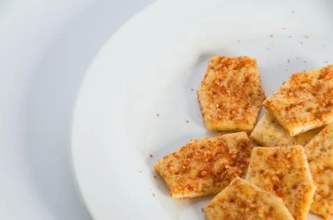 Flavoured biscuits on a plate Stock Photos