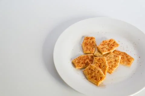 Flavoured biscuits on a plate Stock Photos