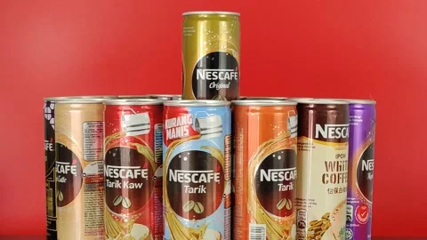 Flavours available for Nescafe soft drinks Stock Footage 155729088