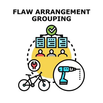 Flaw arrangement grouping identifying problem solution concept Stock Illustration