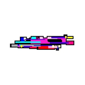 Flaw glitch error pixel art vector illustration Stock Illustration