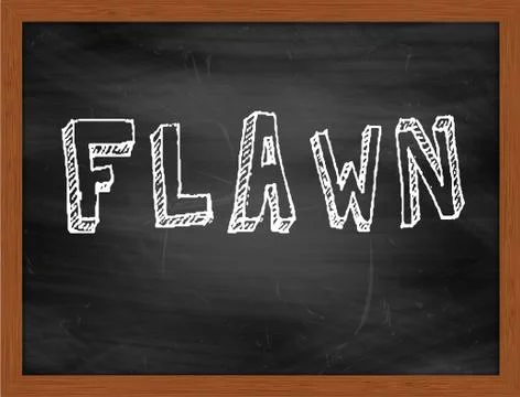 FLAWN  hand writing text on black chalkboard Stock Illustration